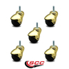 Service Caster 2 Inch Bright Brass Hooded 5/16 Inch Threaded Stem Ball Caster SCC, 5PK SCC-TS01S20-POS-BB-516-5
